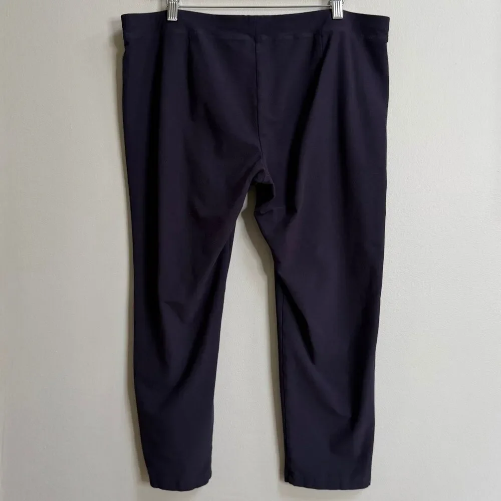 Eileen Fisher Black Mid Rise Slim Cropped Ankle Pants Size XL